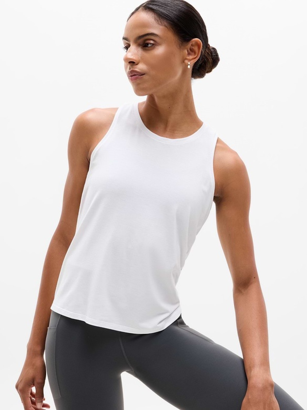 Athleta Bright White With Ease Hybrid Tank